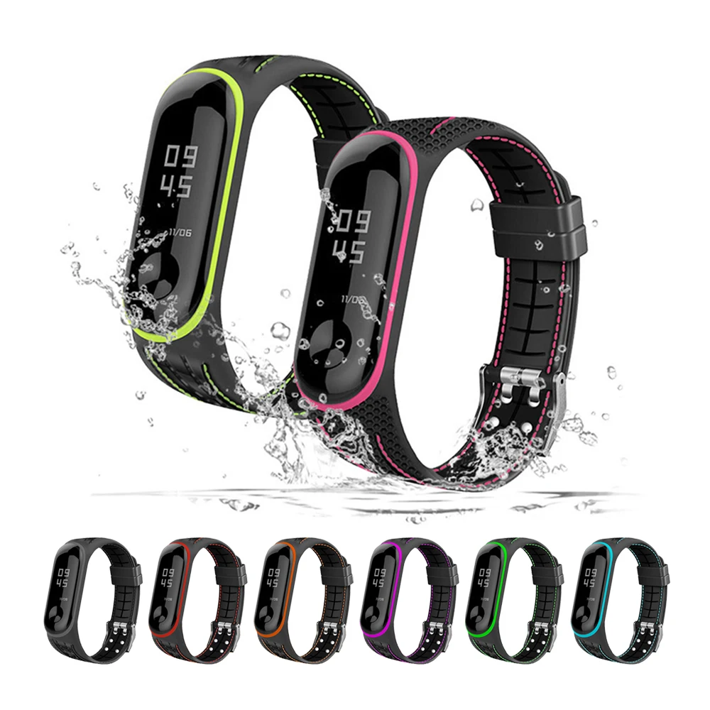 Силиконовый ремешок на запястье для Xiaomi Mi Band 5 3 4 спортивный браслет MiBand