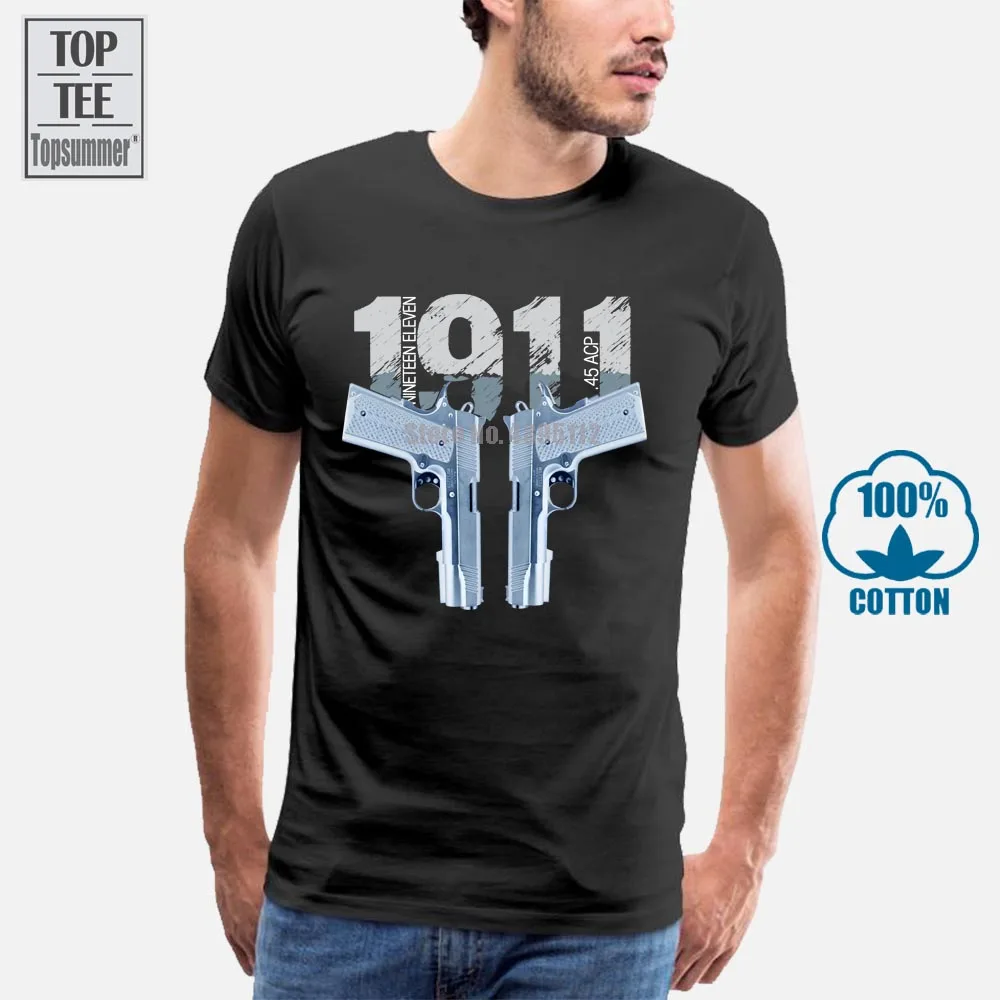 1911 Colt Handgun Pro Gun 2Nd 100% хлопковая Мужская футболка модная 2018 брендовые дизайнерские