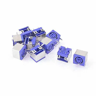 10 x клавиатура и мышь Φ PS/2 6 Pin разъем PCB DIN цвета индиго синий|Соединители| |