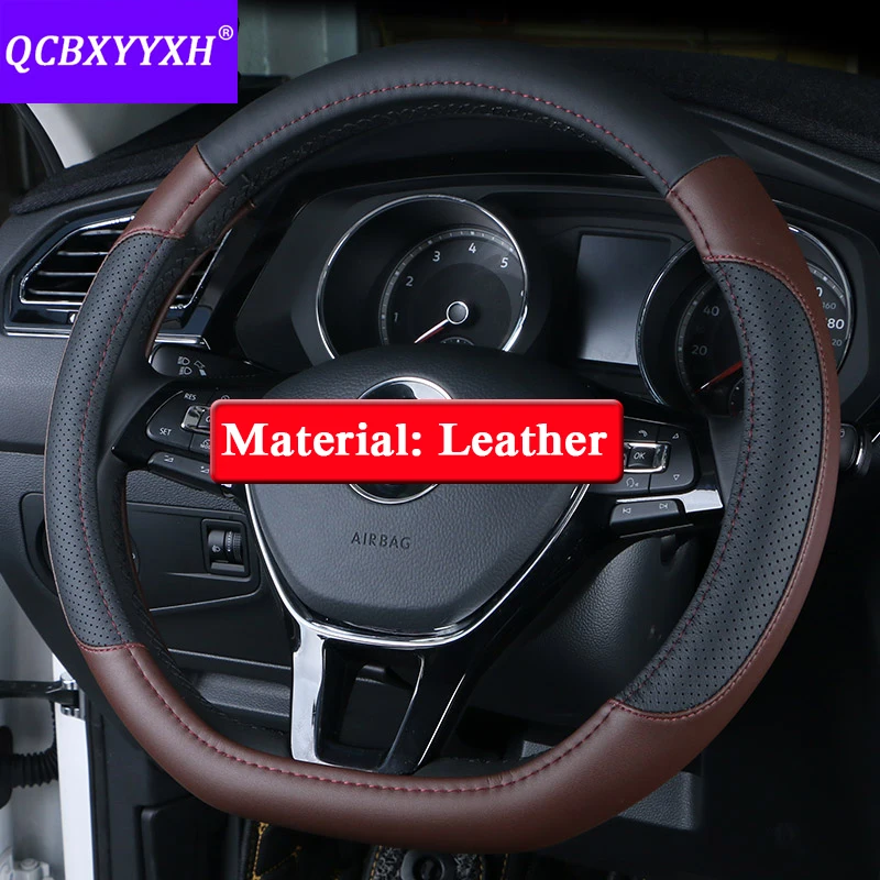 Стайлинг автомобиля QCBXYYXH для VW Tiguan 2017 2019 чехлы на рулевое колесо кожаный чехол