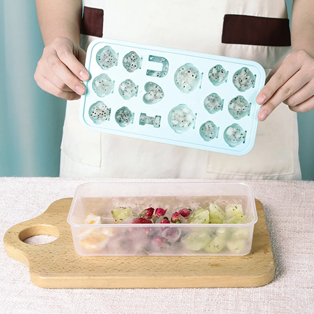 Форма для льда с 17 ячейками форма домашнего холодильника крышкой коробка сделай