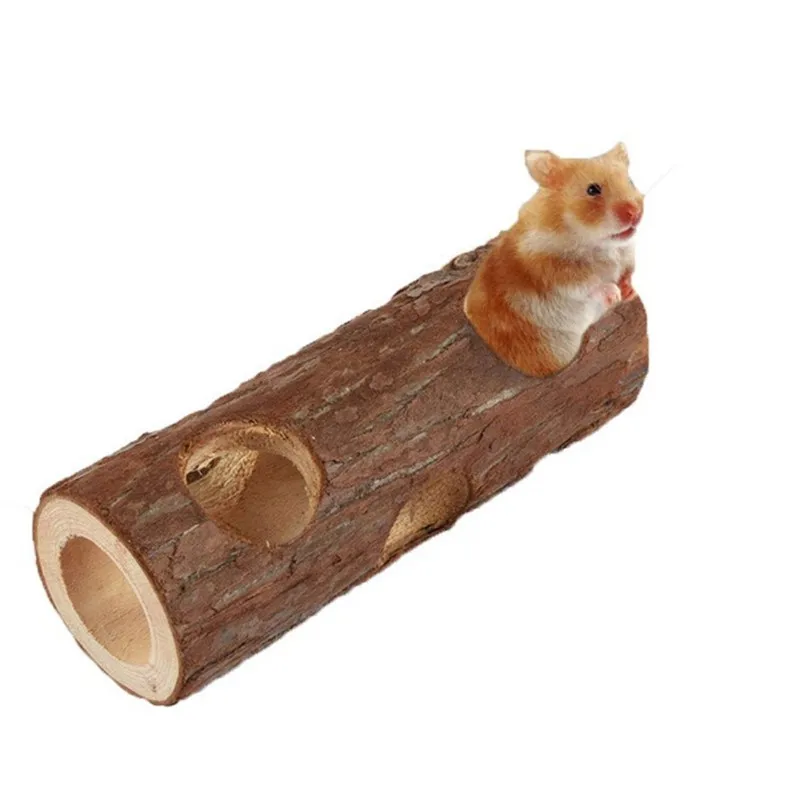 

Wooden Animal Tunnel Exercise Tube Chew Toy for Rabbit Ferret Hamster Guinea Pig Hamster Toy Tunnel for Small Pet