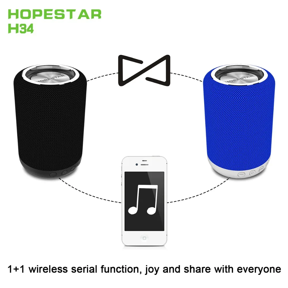 HOPESTAR H34 Bluetooth динамик 1200 мАч портативный беспроводной громкоговоритель звук системы стерео Открытый 18650 музыкальный mp3-плеер