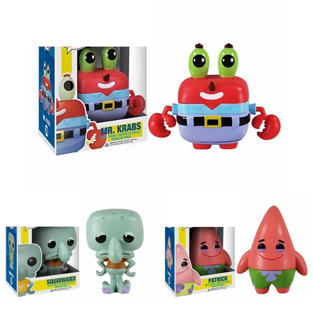 Экшн фигурка поп Сквидвард Патрик мистер Краб ПВХ коллекционные модели игрушки