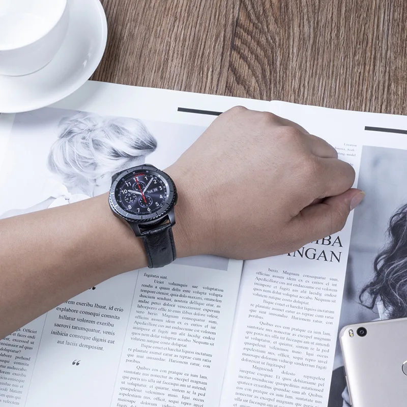 

Leather Watchband 22mm 20mm for Samsung Galaxy Watch 46mm 42mm Band for galaxy watch active 2/huawei gt 2/amazfit bip Strap