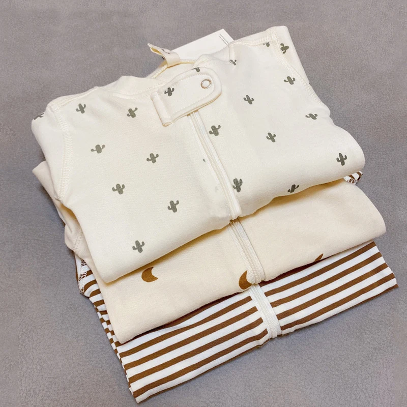 Комбинезон на молнии с длинным рукавом и принтом для новорожденных | Мать ребенок