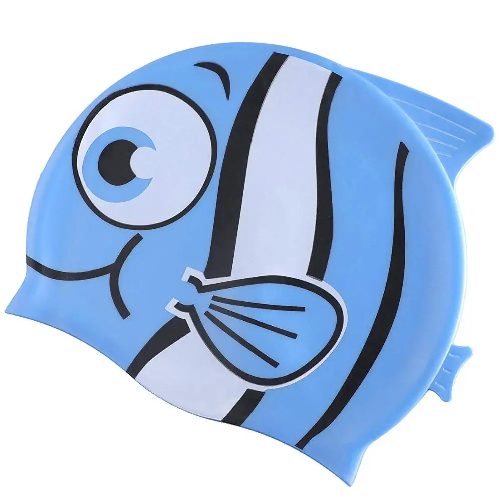 

Cartoon Swimming Caps Girls Boys Children Ear Protect Silicone Waterproof Kids Piscina Lovely Fish Diving Hat Swim Pool Cap