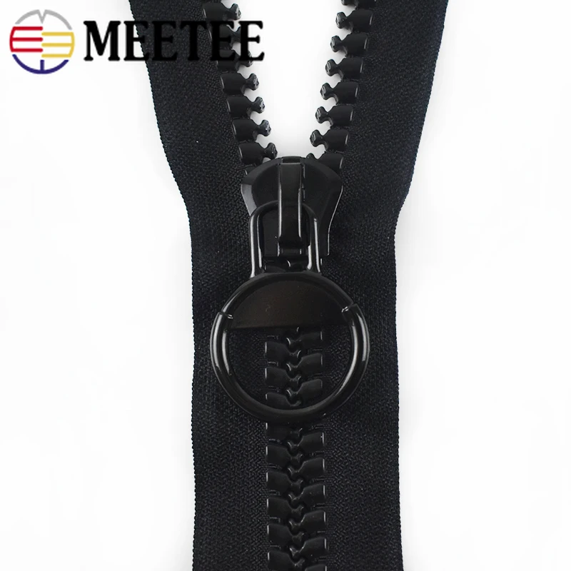 Meetee 20 # очень большие молнии из смолы черные двойные ползунки открытые для шитья