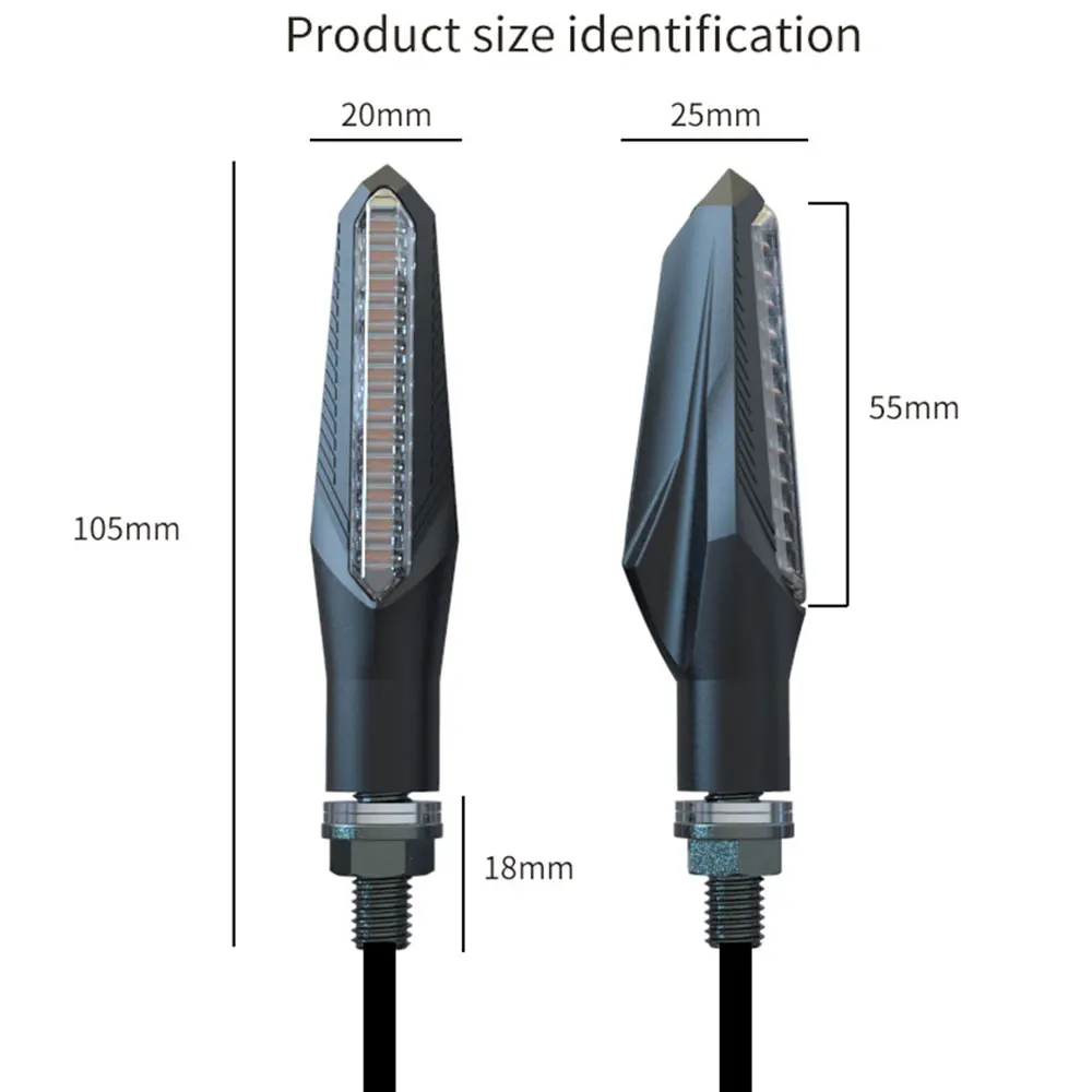 

1pcs 12 LED Motorcycle Water Flowing Turn Signal Lights Motorbike Indicator Blinker Moto Tail Lights Signal Lamp