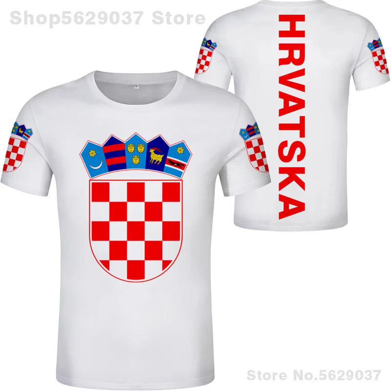 Хорватская футболка сделай сам с бесплатным именным номером hrv государственным