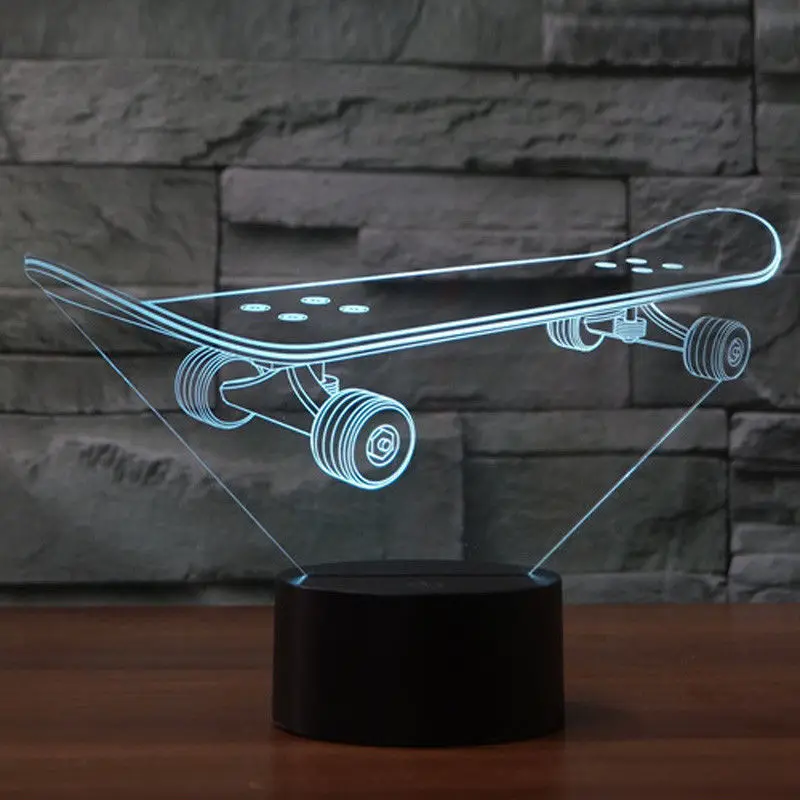 

USB 7 цветов изменяющий ночной Светильник настольный 3D светодиодный светильник