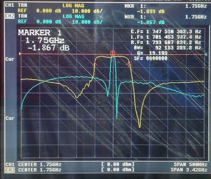 1750MHz 1710-1785MHz UMTS/AWS тест сигнала системы выделенный ленточный фильтр пилы 1 дБ