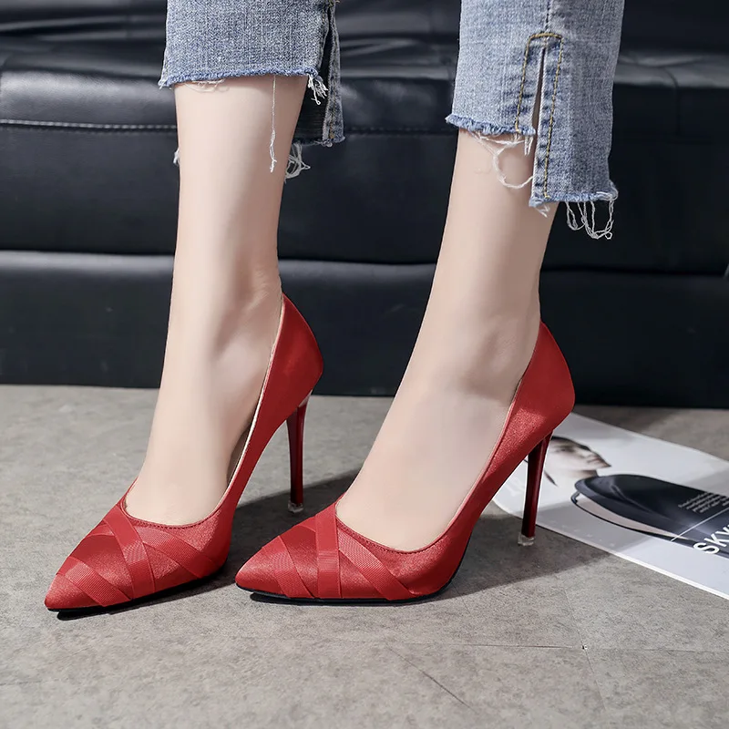 MXHY2019 spring and autumn new ladies banquet stiletto fashion high heels shallow mouth pointed sexy women's shoes | Обувь