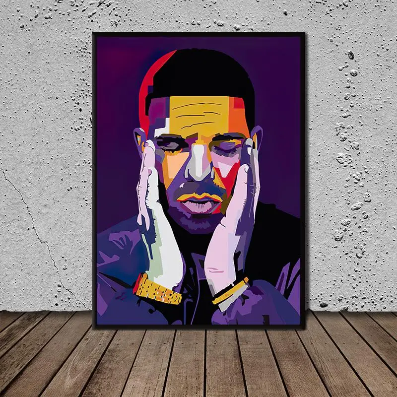 

Canvas Print Wall Art Painting Art Picture Drake WPAP Art Poster for Living Room Home Decor