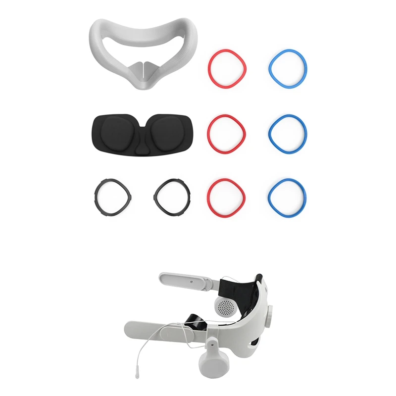 

VR Lens Anti-Scratch Ring for Rift S White with for Oculus Quest 2 VR Head Strap Band and Wired Headset