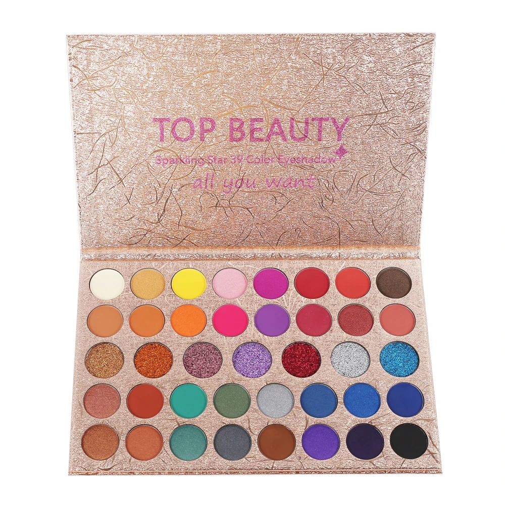 39 ярких оттенков матовые и мерцающие тени для век блестящая металлическая