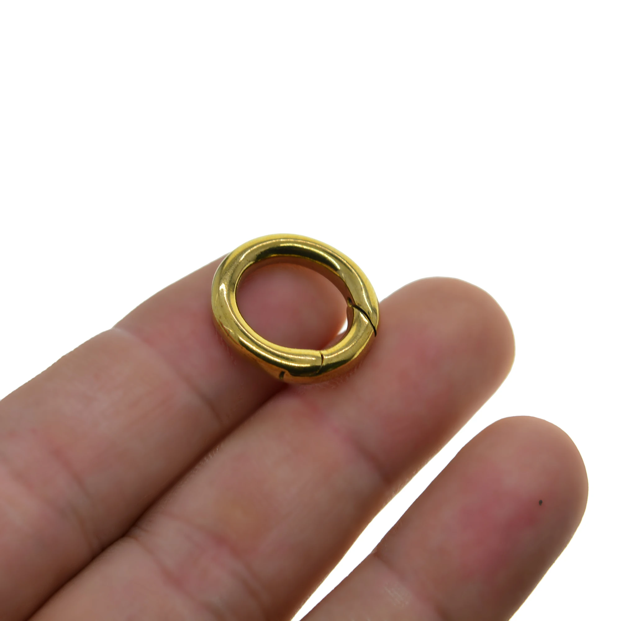 6pcs Korea handmade 20mm 0.8inch Fine Solid Brass round circle snap spring Snap hook clasp jewelry DIY Accessory | Украшения и