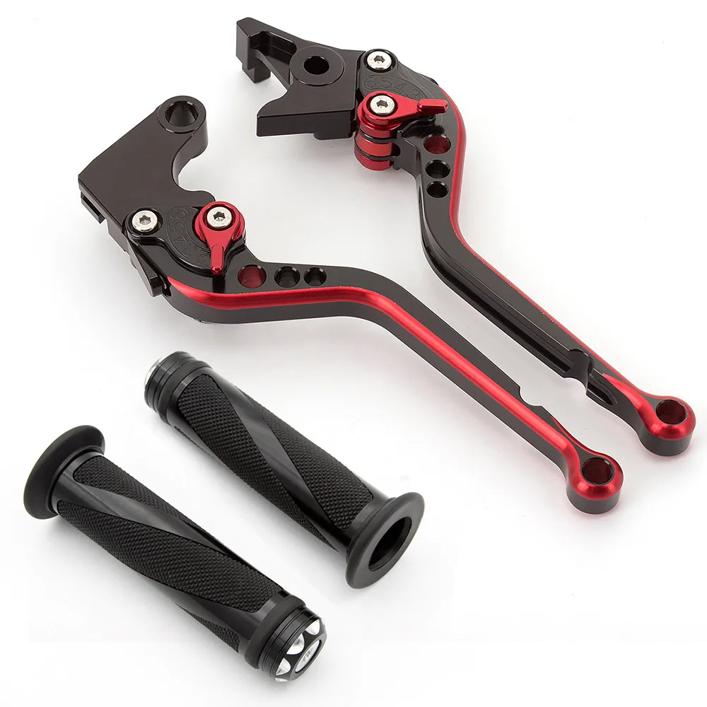Black Levers--Grips Для Triumph 675 STREET TRIPLE 2008- короткая алюминиевая смесь цвет регулируемый мотоцикл тормозной рычаг сцепления и ручки - Цвет: Black Levers--Grips