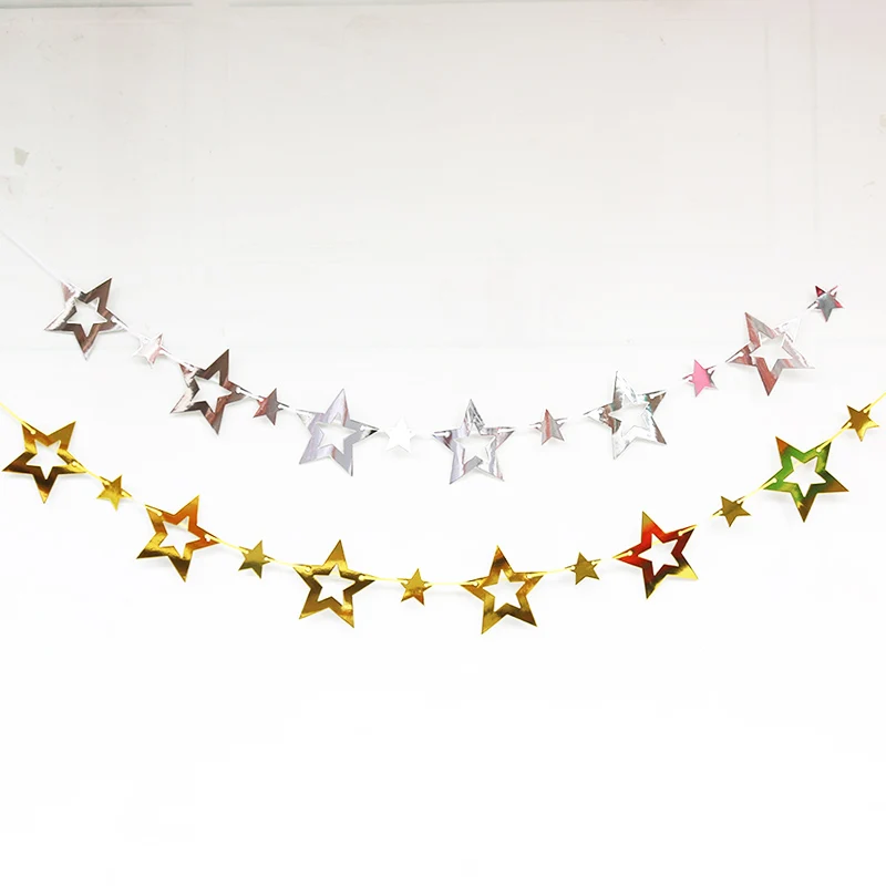 Бумажная гирлянда в форме звезды баннеры-ленты флажки для маленьких девочек