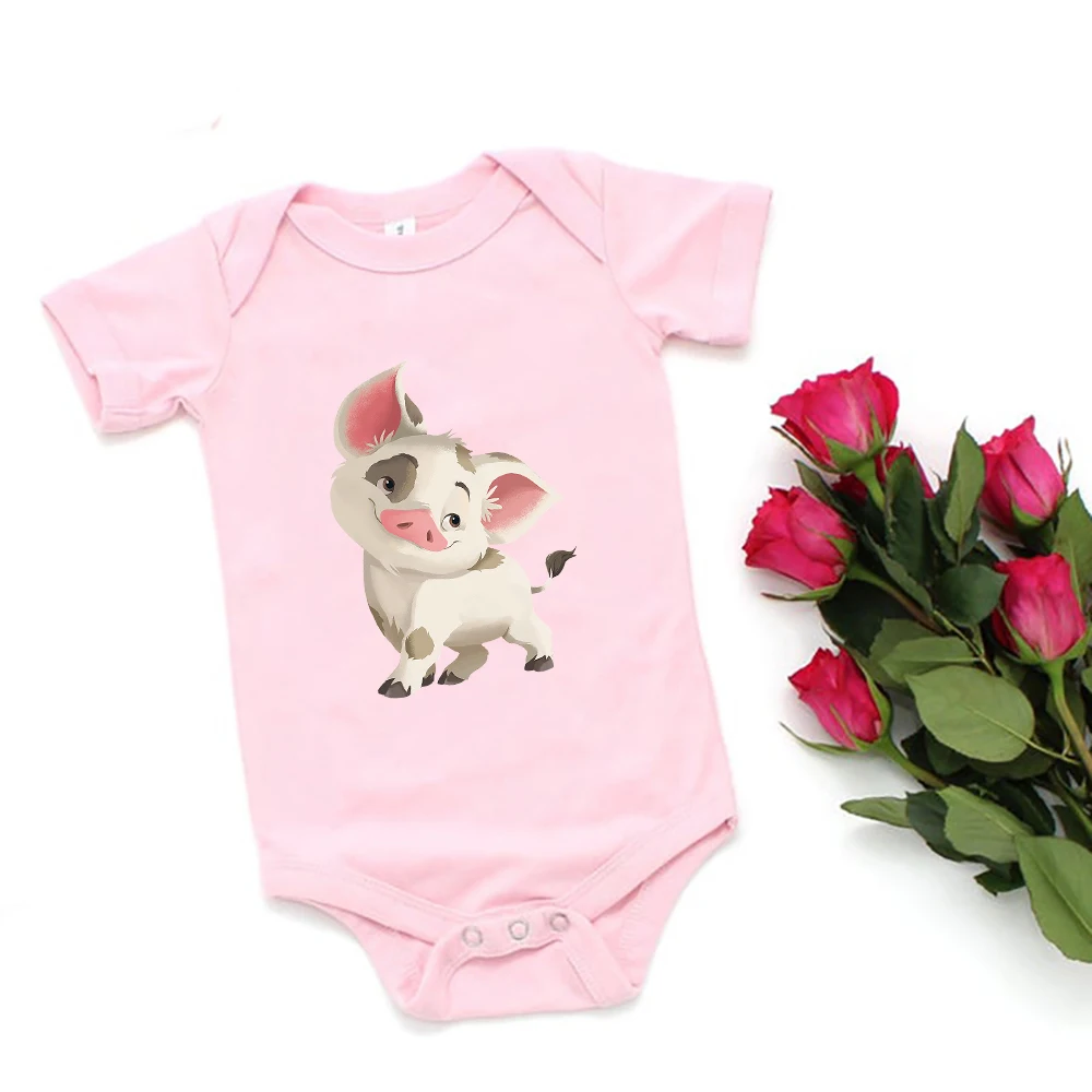 Animal lindo ni&ntilde;o ni&ntilde;a mono de dibujos animados divertido cerdito impresi&oacute;n beb&eacute; reci&eacute;n nacido Ropa de talla grande verano beb&eacute; ni&ntilde;a cuerpo 0-24M-4