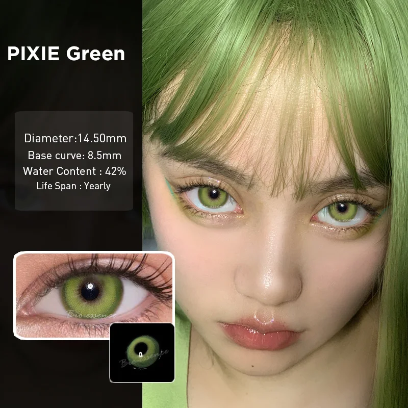1 pair colored contact lens yearly use natural looking cosmetic eyes contact lenses with color eye lens with prescription free global shipping