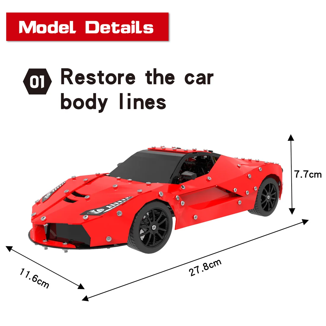 597 шт. 1:16 из нержавеющей стали RC спортивный автомобиль строительный блок DIY Небольшие частицы строительные наборы подарок SW(RC)-003