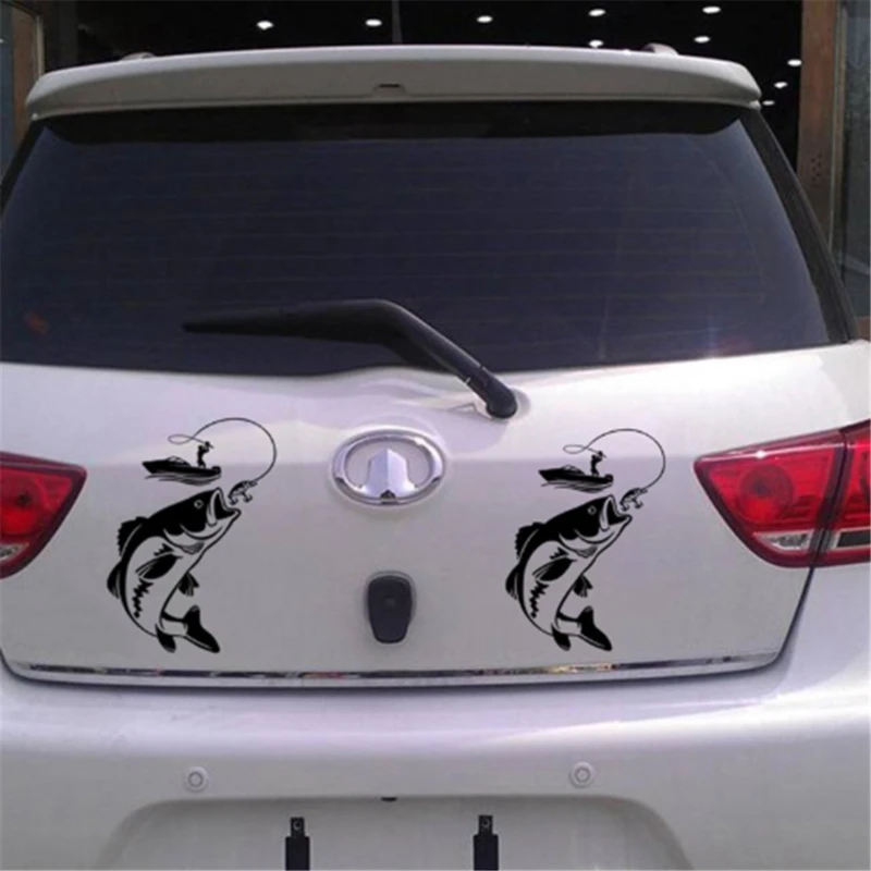 

Creative Fishing Silhouette Car Stickers Pet Personality Creative Car Car Stickers Car Decoration Accessories