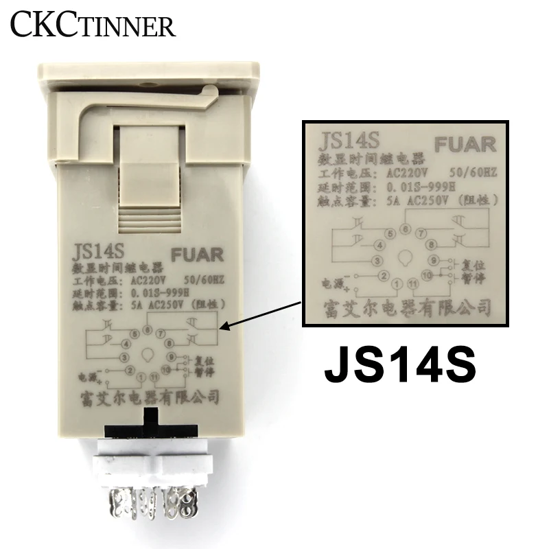Таймер JS14S 220 В переменного тока 380 таймер задержки 0 01 с-999 ч DPDT цифровой