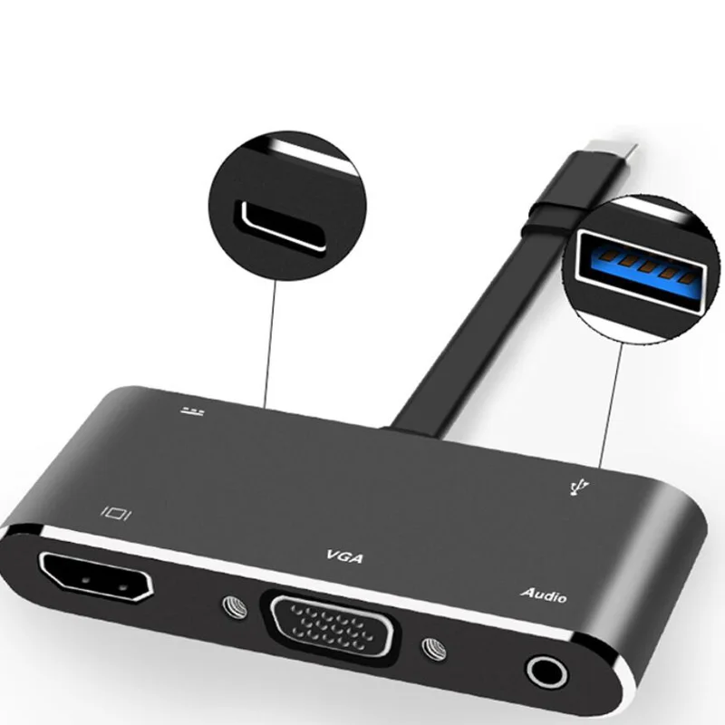 

4 IN 1 USB Type C To Multiport 4K HDMI HUB USB 3.1 Convert Charging Adapter For Apple Macbook