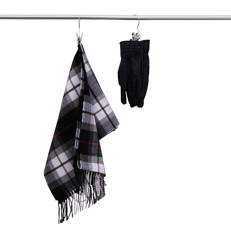 

Laundry Hanging Hooks,Shoe Hanger Organizer for Closet,Stainless Steel Portable Hangers for Closet Trip(Black,16)-ABUX