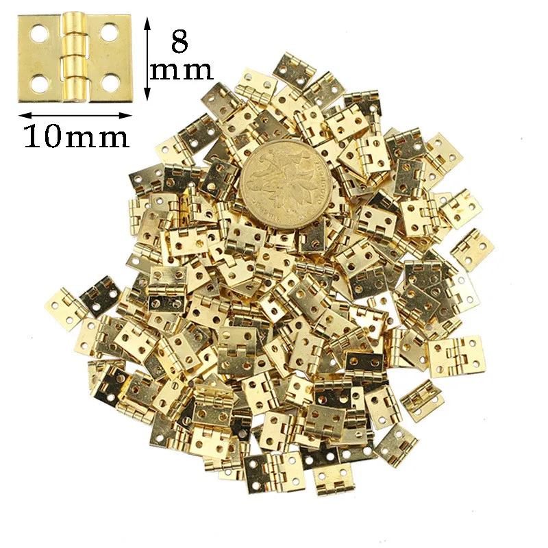 100 шт мини петли миниатюрный шарнир карман дверные из чистой меди для дам
