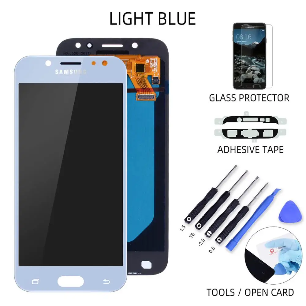 5.2" AMOLED Дисплей для SAMSUNG Galaxy J5 LCD J530 Дисплей в сборе с тачскрином J530F черный белый золотой - Цвет: Blue
