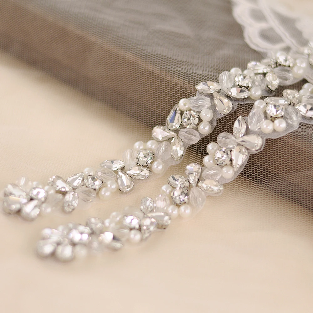 

S387 Fashion Bride Belts with Rhinestone and Pearl Crystal Wedding Bachelorette Party Women'S Sash Girl Dress Accessories
