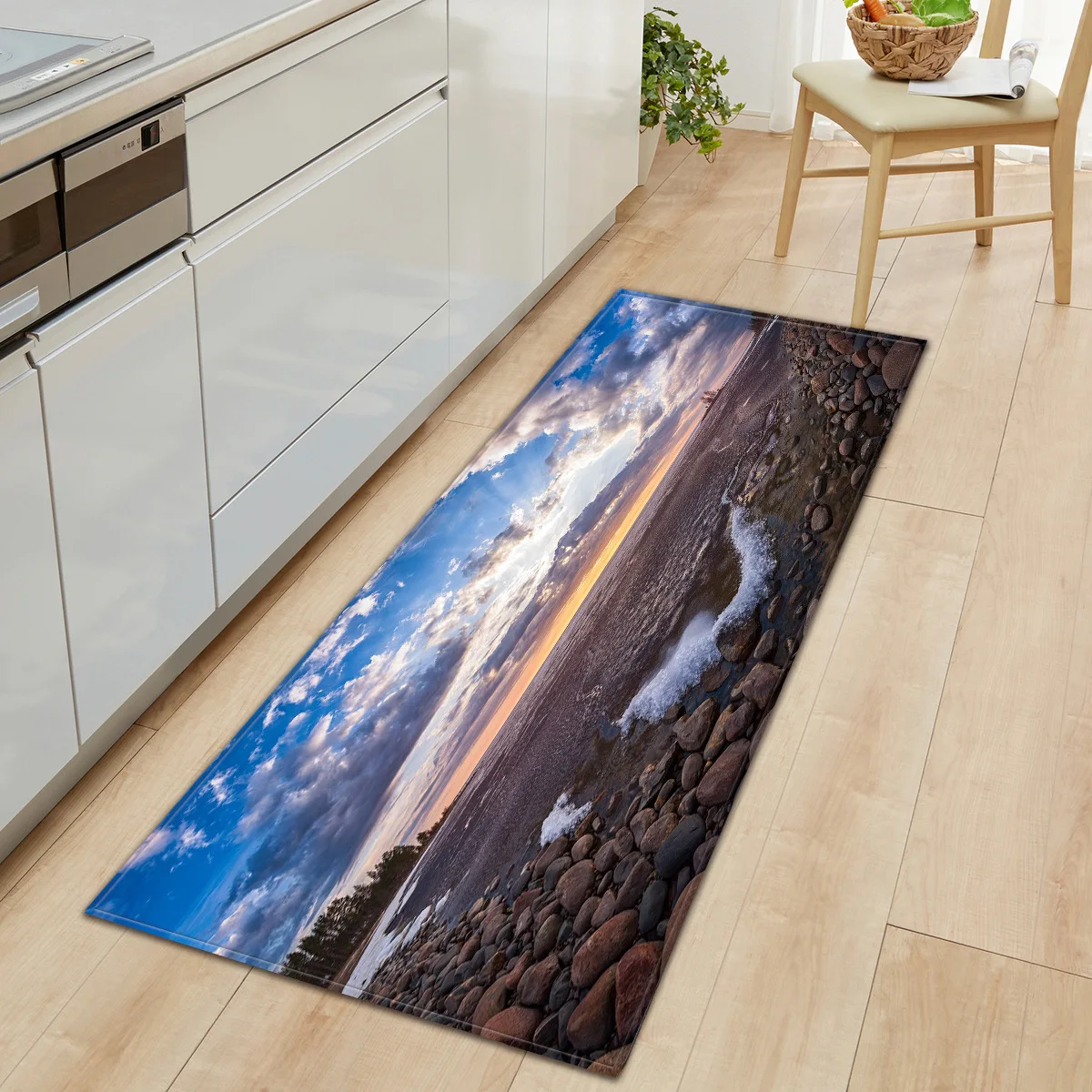 Печатный пейзаж длинный ковер кухонный диван шкаф для обуви Нескользящая