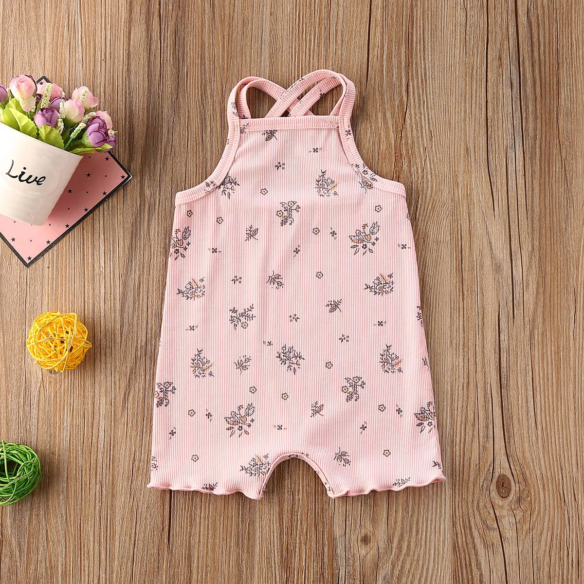 Дышащий комбинезон без рукавов для младенцев Летний милый Стильный маленьких