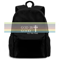 god is good all the time christian newest cartoon hot sale women men backpack laptop travel school adult student