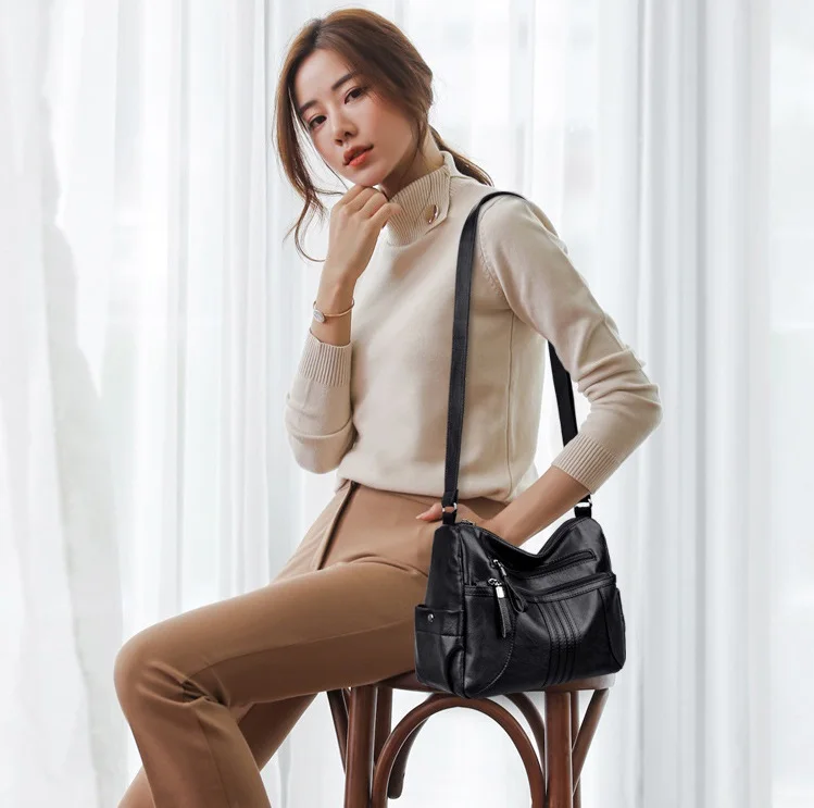 Genuine Leather Handbag Women Shoulder Bag Female Tote Lady Crossbody Messenger Bags For 2019 Bolsa Feminina Sac C1234 | Багаж и сумки