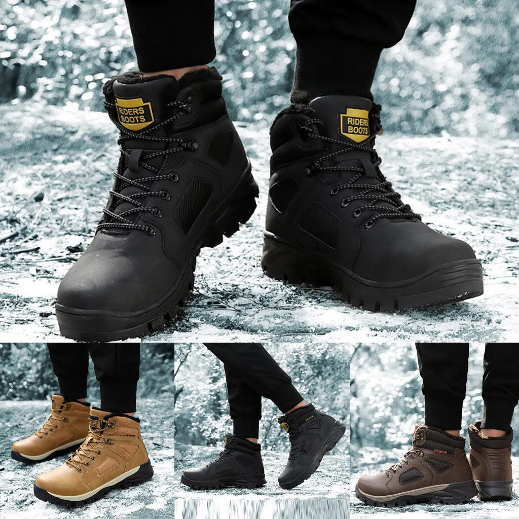

Warm Mens Snow Boots Winter Warm Men Shoes Non-slip Hiking Outdoor Sneakers Men Boots Mountaineering Wearable Winter Shoes