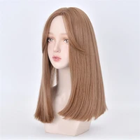 vicwig synthetic hair mixed honey linen long straight heat resistant wig for womens daily wig