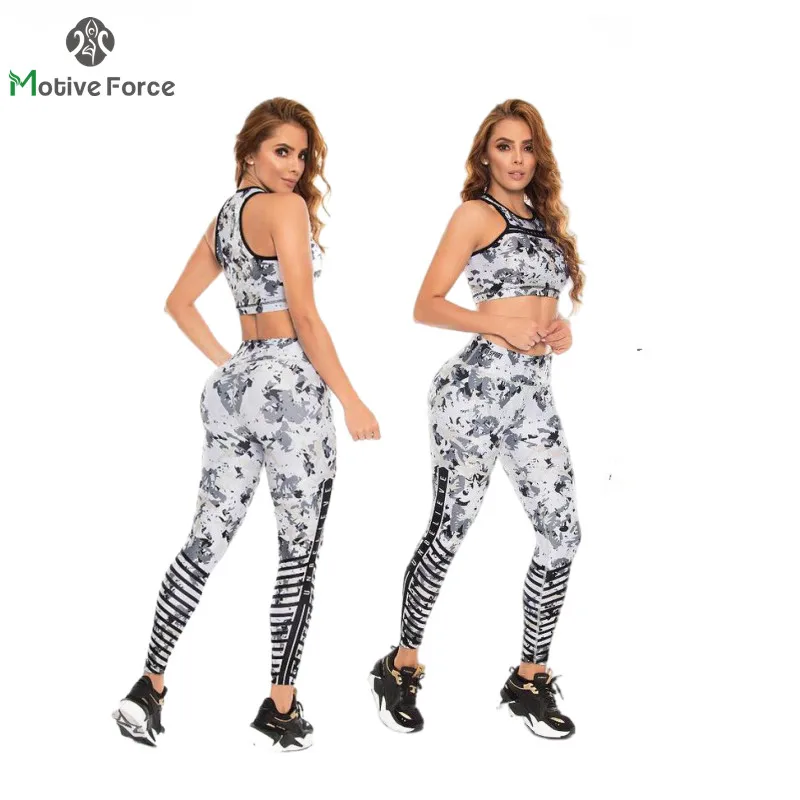 

Front Seam Set Women Workout Clothing Gym Yoga Set Fitness Sportswear Crop Top Sports Bra 2 Piece Leggings Active Wear Outfit Su