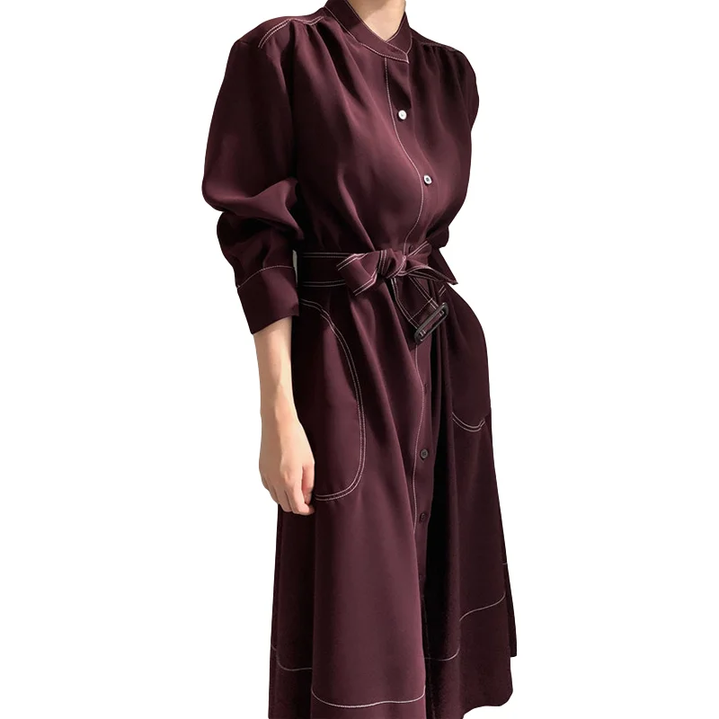 

New Spring Girls Dress Women Blue Long Sleeve Womens Dresses Female Dress Vintage Dress Party Boho Robe Femme Vestido Autumn