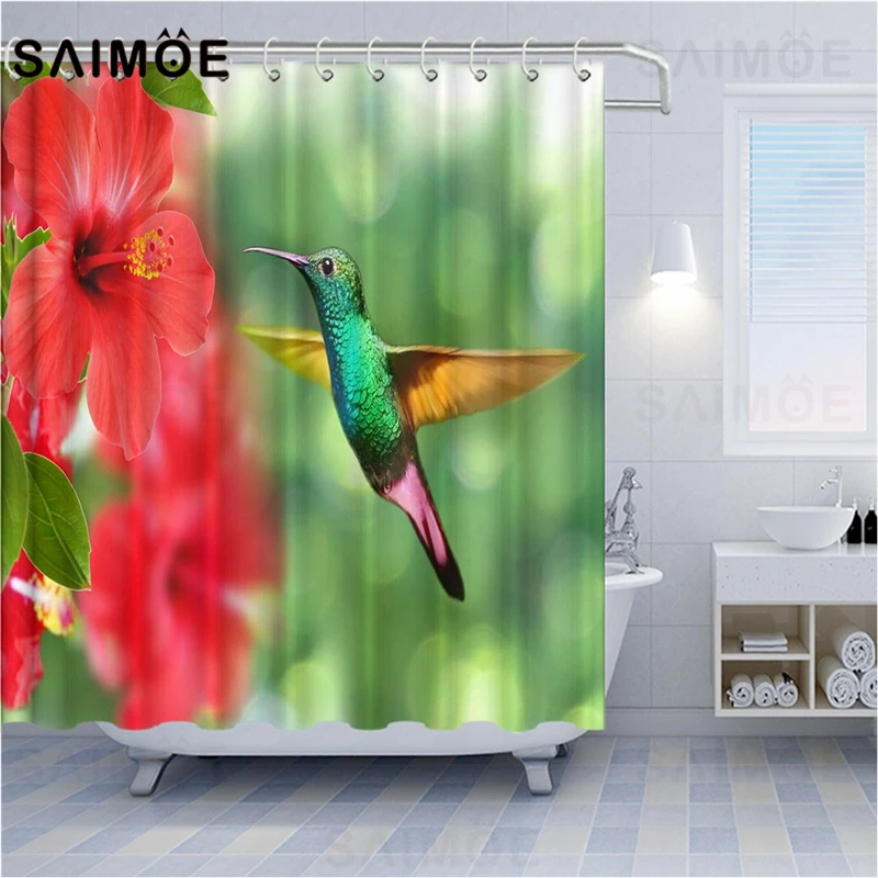 Занавеска для душа SAIMOE с изображением диких животных s Тигр и сова занавеска