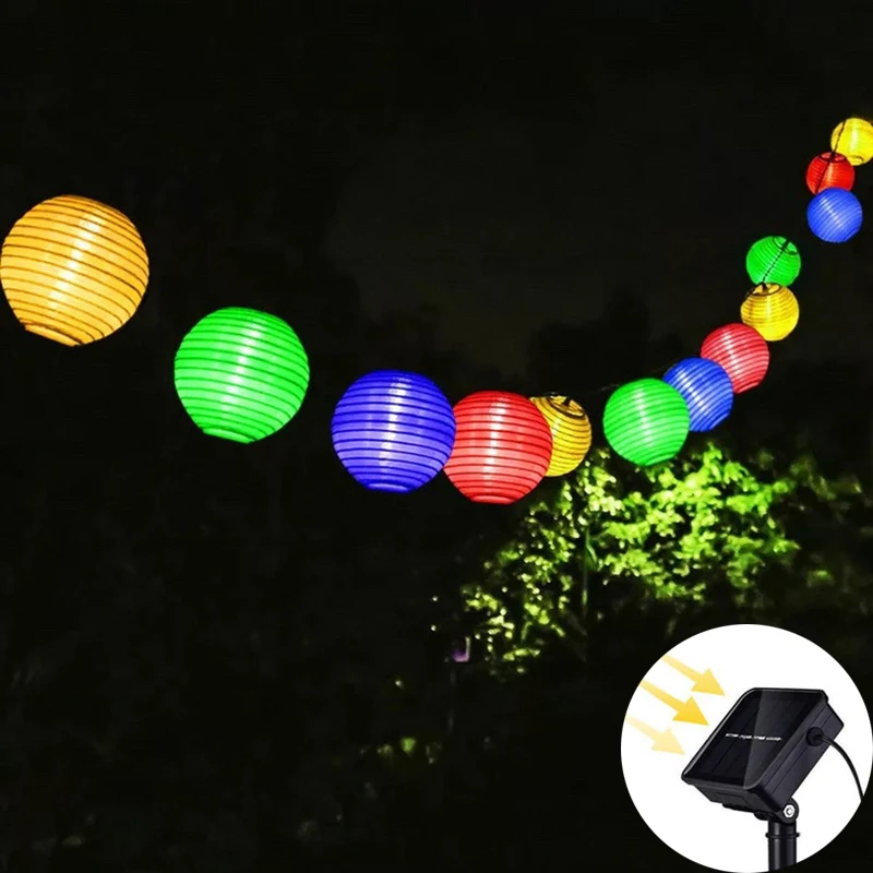 

Waterproof Solar/Battery Operated Lantern String Lights Paper Lantern Ball Garland Light for Outdoor Christmas Wedding Party