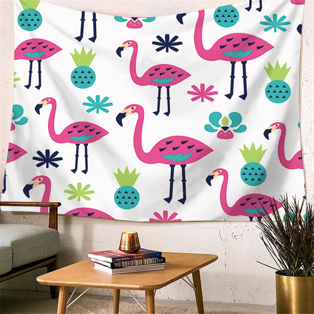 Летний гобелен настенный тропический фламинго тканевый гобелены Настенный