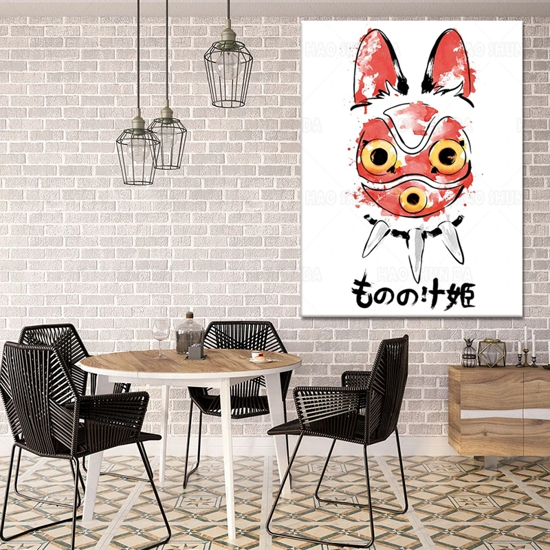 Студия Ghibli принцесса mononoke маска аниме постер холст настенные художественные