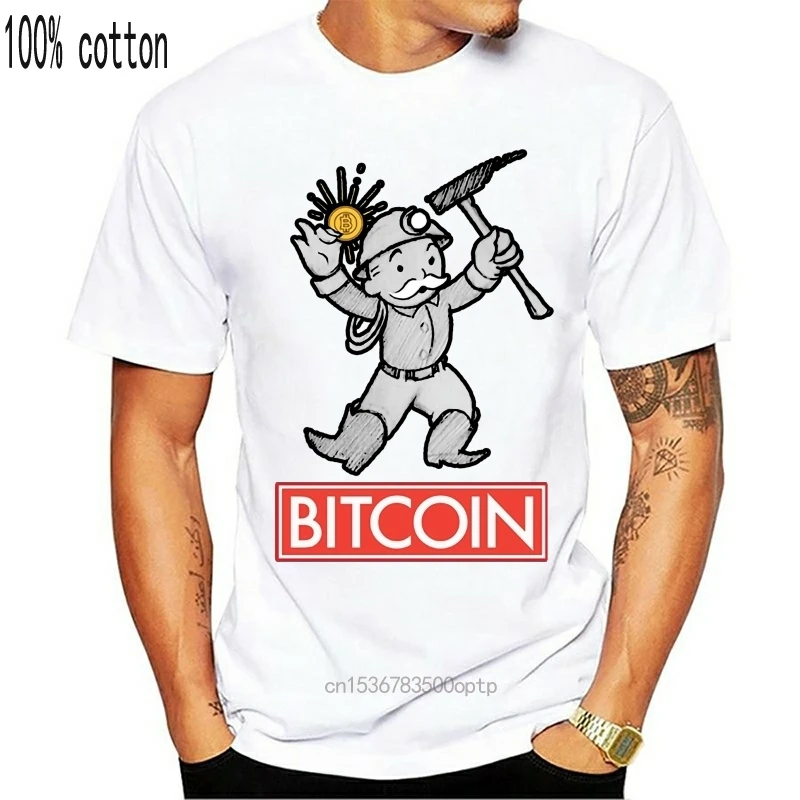 Футболки для майнинга биткоинов Мужская футболка большого размера с круглым