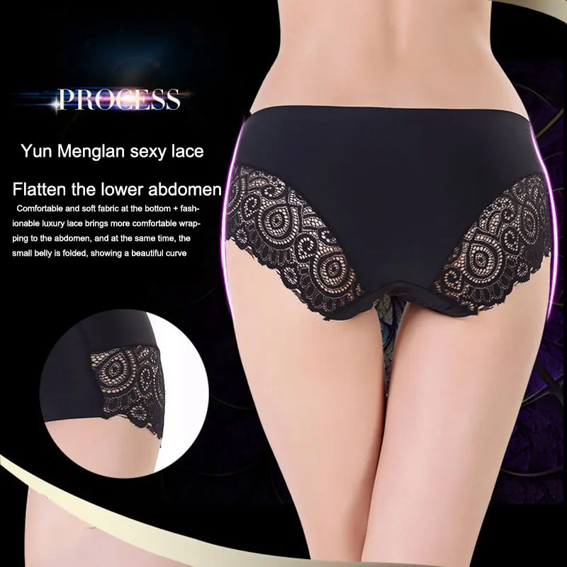 3 шт./лот женские шелковые трусики бесшовные трусы комплект сексуальное