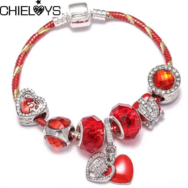 CHIELOYS Роскошные Очаровательные брендовые браслеты и с кристаллами в виде сердца