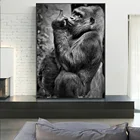 Плакат с изображением гориллы и отпечатков пальцев, забавные животные, Spoof Monkey, холст, настенная живопись для украшения гостиной