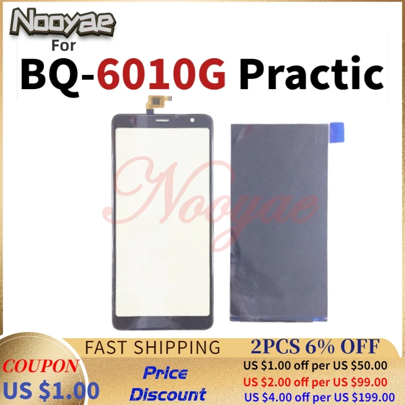 

Black Tested Monitor For BQ Mobile BQ-6010G Practic 6010g LCD Display Screen Touch Screen Sensor Glass Digitizer